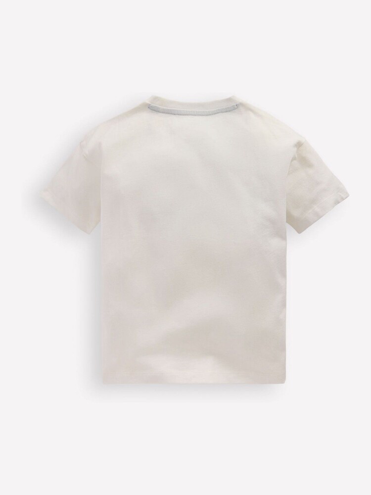 Boden Cream Short Sleeve Badge T-Shirt - Image 2 of 3