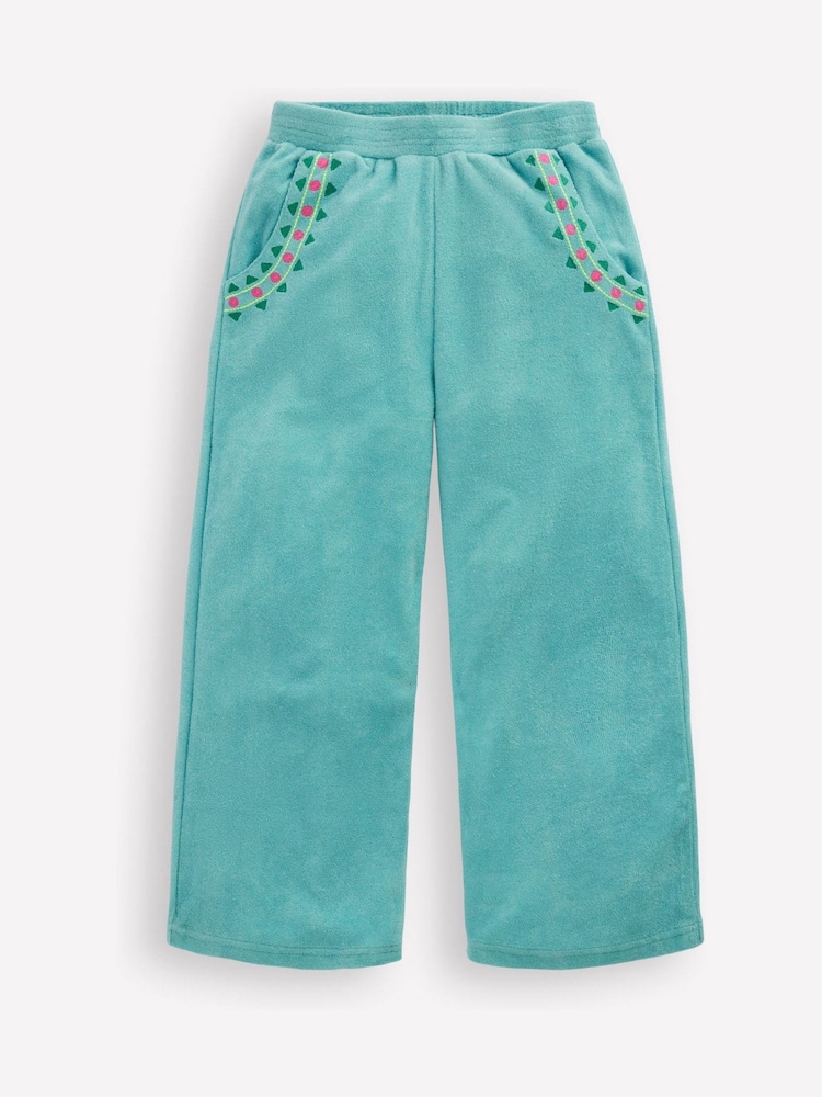 Boden Blue Straight Towelling Trousers - Image 1 of 3