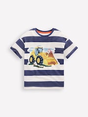 Boden Blue Short Sleeve Badge T-Shirt - Image 1 of 3