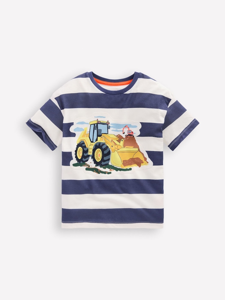 Boden Blue Short Sleeve Badge T-Shirt - Image 1 of 3