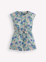 Boden Blue Tie Waist Woven Playsuit - Image 1 of 3