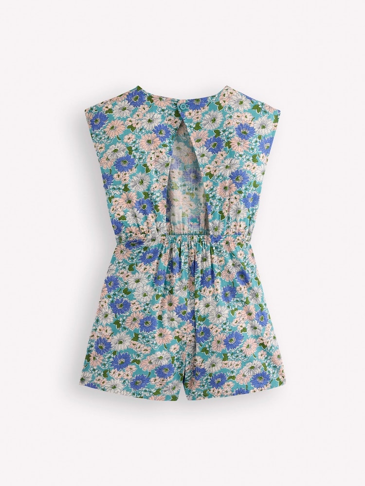 Boden Blue Tie Waist Woven Playsuit - Image 2 of 3