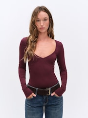 The Set 3 Pack Seam Picot Trim Bodysuit Burgundy Red/Khaki Green/Brown - Image 3 of 9