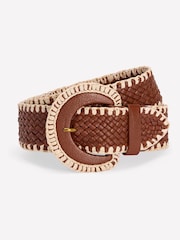 Boden Brown Woven Stitch Belt - Image 2 of 3