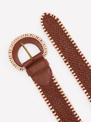 Boden Brown Woven Stitch Belt - Image 3 of 3