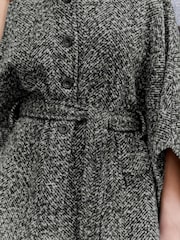 Back/White Speckled Tie Waist Coat Cover-Up - Image 6 of 9