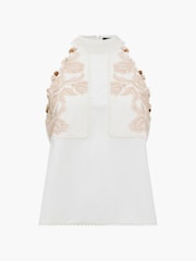 French Connection White White Calissa Embroidered Blouse - Image 6 of 6