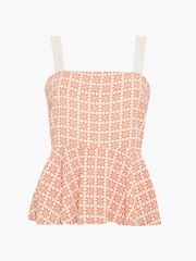 French Connection Orange Mona Calissa Peplum Top - Image 5 of 5