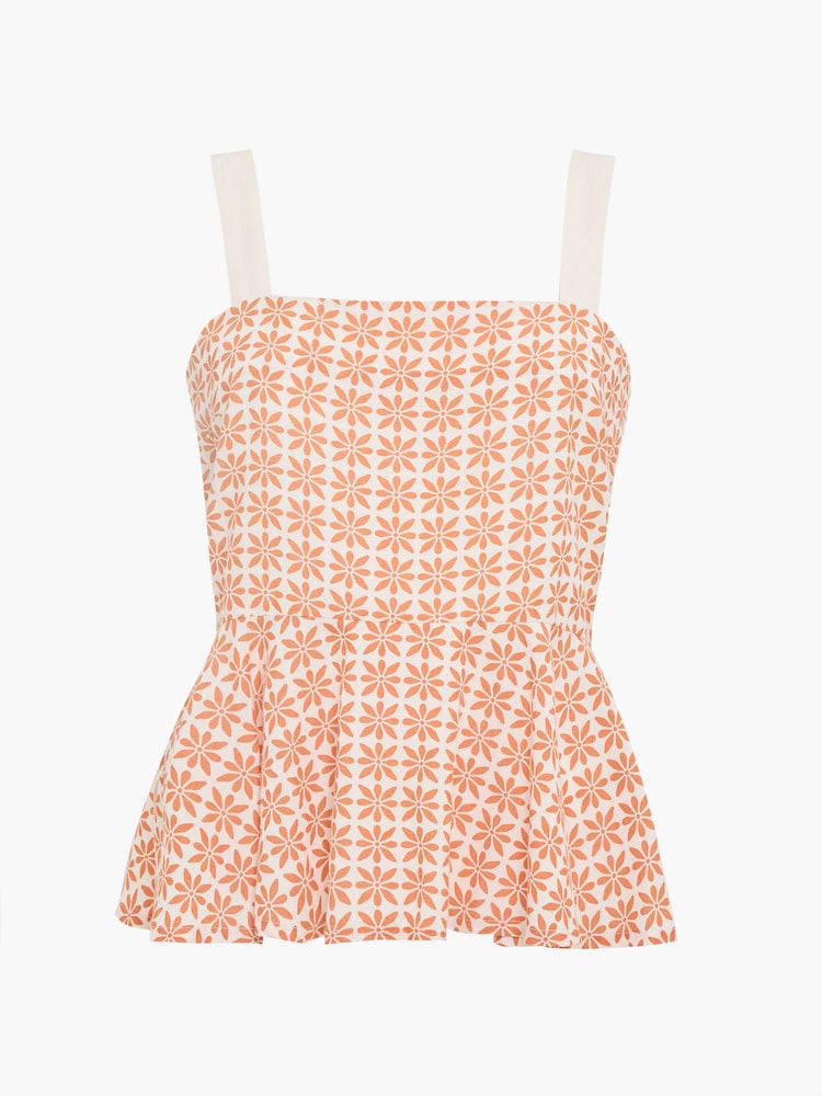 French Connection Orange Mona Calissa Peplum Top - Image 5 of 5