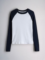 The Set 3 Pack Raglan Baseball Semi Sheer T-Shirts Navy Blue/Burgundy/Grey - Image 11 of 14