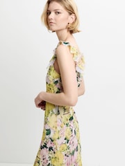 French Connection Yellow Carla Ari Chiffon Curved Seam Maxi Dress - Image 5 of 7