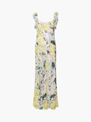 French Connection Yellow Carla Ari Chiffon Curved Seam Maxi Dress - Image 7 of 7