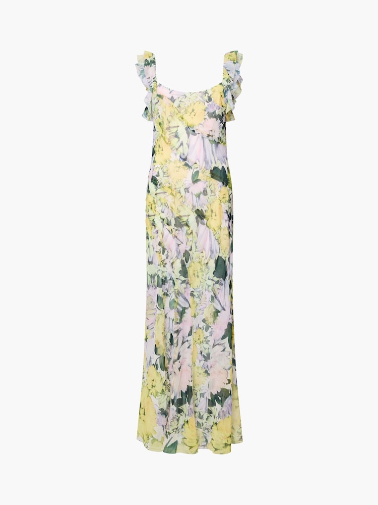 French Connection Yellow Carla Ari Chiffon Curved Seam Maxi Dress - Image 7 of 7 French Connection Yellow Carla Ari Chiffon Curved Seam Maxi Dress - Image 7 of 7