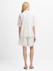 French Connection White Zoe Lace Button Through Shirt - Image 2 of 6