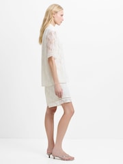 French Connection White Zoe Lace Button Through Shirt - Image 5 of 6