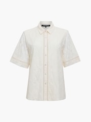 French Connection White Zoe Lace Button Through Shirt - Image 6 of 6
