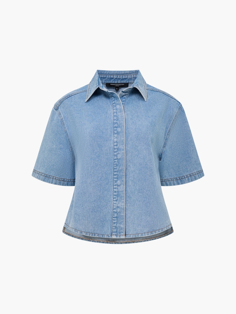 French Connection Sam Denim Short Sleeve Shirt - Imagen 1 de 1