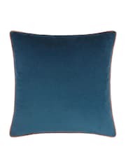 Furn Petrol/Blush Meridian Velvet Feather Filled 45 x 45cm Cushion - Image 2 of 5
