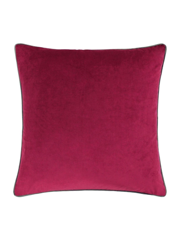 Furn Cranberry Mocha Meridian Velvet 55cm X 55cm Feather Filled Cushion - Image 2 of 5 Furn Cranberry Mocha Meridian Velvet 55cm X 55cm Feather Filled Cushion - Image 2 of 5