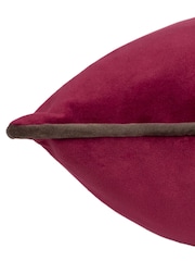 Furn Cranberry Mocha Meridian Velvet 55cm X 55cm Feather Filled Cushion - Image 4 of 5