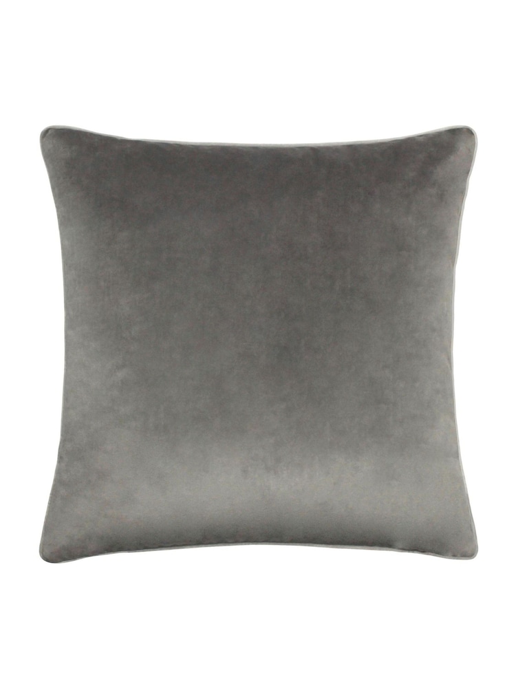 Furn Charcoal Dove Meridian Velvet 45cm X 45cm Feather Filled 45 x 45cm Cushion - Image 2 of 5