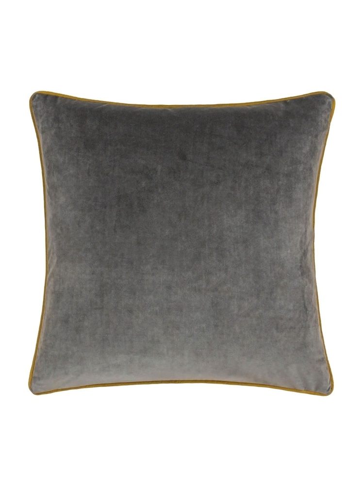 Furn Charcoal Moss Meridian Velvet 45cm X 45cm Feather Filled 45 x 45cm Cushion - Image 2 of 6