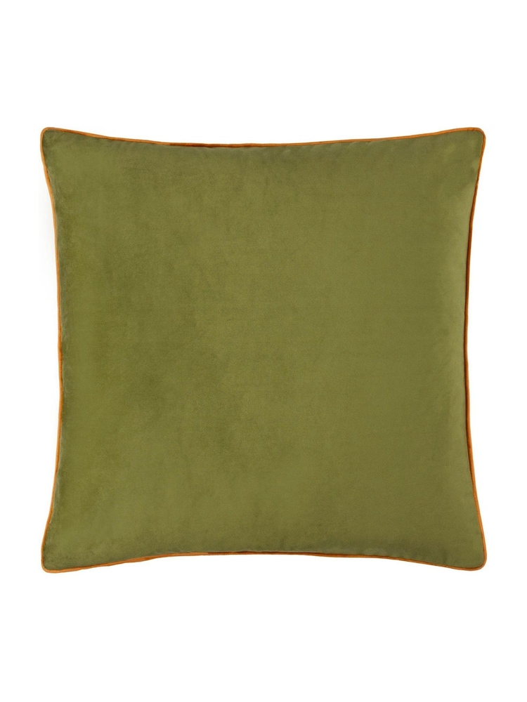 Furn Olive Ginger Meridian Velvet 45cm X 45cm Feather Filled 45 x 45cm Cushion - Image 2 of 7 Furn Olive Ginger Meridian Velvet 45cm X 45cm Feather Filled 45 x 45cm Cushion - Image 2 of 7