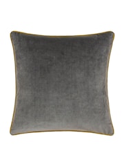 Furn Charcoal Moss Meridian Velvet 55cm X 55cm Feather Filled Cushion - Image 2 of 2