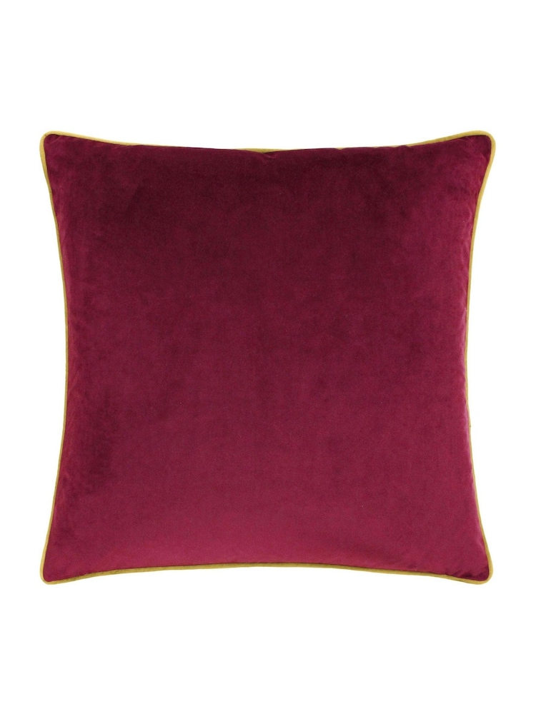Furn Maroon Moss Meridian Velvet Feather Filled 55 x 55cm Cushion - Image 2 of 6