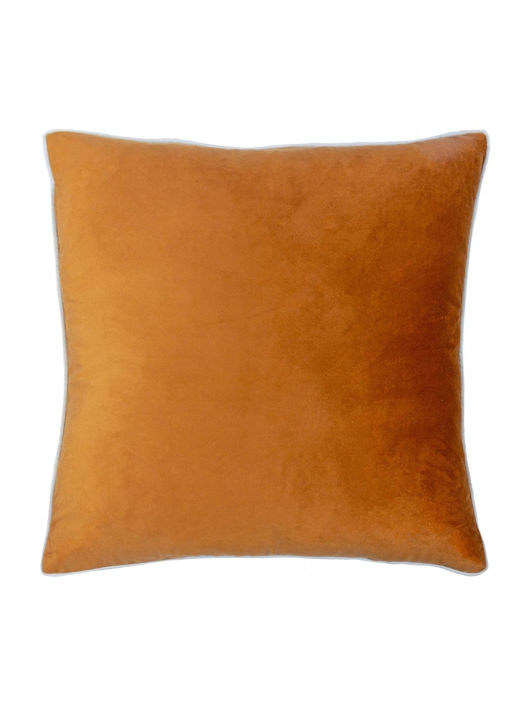 Furn Ginger Ecru Meridian Velvet 45cm X 45cm Feather Filled 55 x 55cm Cushion - Image 2 of 5 Furn Ginger Ecru Meridian Velvet 45cm X 45cm Feather Filled 55 x 55cm Cushion - Image 2 of 5