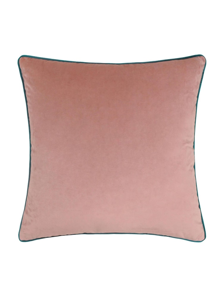 Furn Blush Teal Meridian Velvet 45cm X 45cm Feather Filled 45 x 45cm Cushion - Image 2 of 6