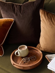 Furn Caramel Chocolate Meridian Velvet 45cm X 45cm Feather Filled 45 x 45cm Cushion - Image 5 of 6