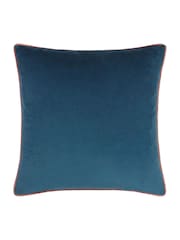 Furn Petrol Blush Meridian Velvet Feather Filled 55 x 55cm Cushion - Image 2 of 6