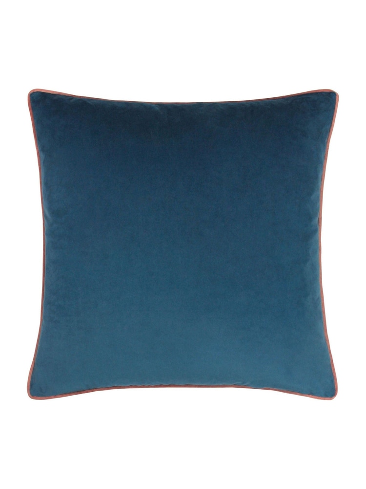 Furn Petrol Blush Meridian Velvet Feather Filled 55 x 55cm Cushion - Image 2 of 6