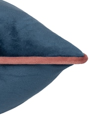 Furn Petrol Blush Meridian Velvet Feather Filled 55 x 55cm Cushion - Image 4 of 6