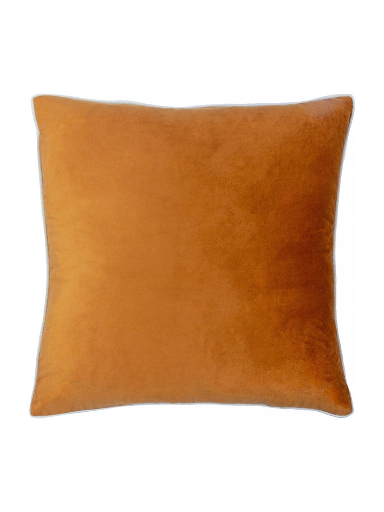 Furn Ginger Ecru Meridian Velvet 45cm X 45cm Feather Filled 45 x 45cm Cushion - Image 2 of 6