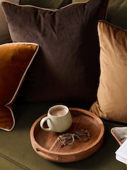 Furn Ginger Ecru Meridian Velvet 45cm X 45cm Feather Filled 45 x 45cm Cushion - Image 6 of 6