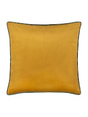 Furn Ochre/Teal Meridian Velvet Feather Filled 55 x 55cm Cushion - Image 2 of 6