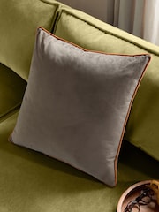 Furn Mocha Pumpkin Meridian Velvet Feather Filled 55 x 55cm Cushion - Image 1 of 5