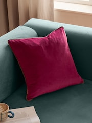 Furn Cranberry Mocha Meridian Velvet 45cm X 45cm Feather Filled 45 x 45cm Cushion - Image 1 of 6