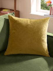Furn Moss Charcoal Meridian Velvet Feather Filled 55 x 55cm Cushion - Image 1 of 7