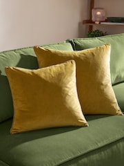 Furn Moss Charcoal Meridian Velvet Feather Filled 55 x 55cm Cushion - Image 2 of 7