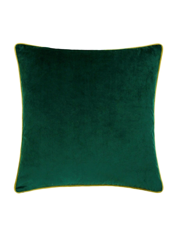 Furn Emerald Moss Meridian Velvet 45cm X 45cm Feather Filled 45 x 45cm Cushion - Image 2 of 5