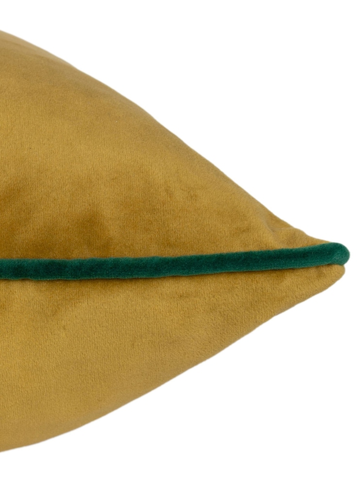 Furn Moss Emerald Meridian Velvet 45cm X 45cm Feather Filled 55 x 55cm Cushion - Image 6 of 6
