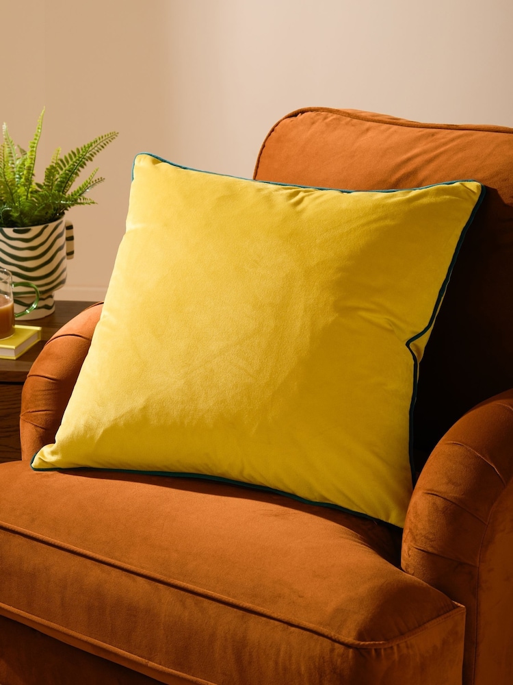 Furn Cylon Teal Meridian Velvet 45cm X 45cm Feather Filled 55 x 55cm Cushion - Image 1 of 8 Furn Cylon Teal Meridian Velvet 45cm X 45cm Feather Filled 55 x 55cm Cushion - Image 1 of 8