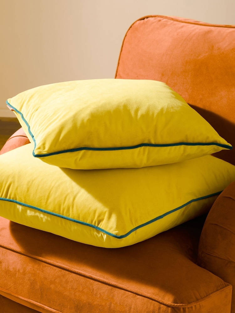 Furn Cylon Teal Meridian Velvet 45cm X 45cm Feather Filled 55 x 55cm Cushion - Image 2 of 8 Furn Cylon Teal Meridian Velvet 45cm X 45cm Feather Filled 55 x 55cm Cushion - Image 2 of 8