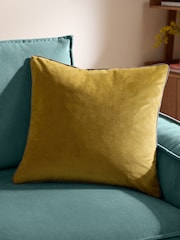 Furn Moss Charcoal Meridian Velvet Feather Filled 45 x 45cm Cushion - Image 1 of 6
