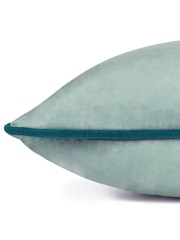 Furn Mineral Teal Meridian Velvet 55cm X 55cm Feather Filled Cushion - Image 6 of 6