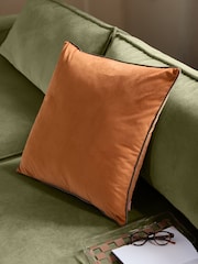 Furn Pumpkin Mocha Meridian Velvet Feather Filled 55 x 55cm Cushion - Image 1 of 6