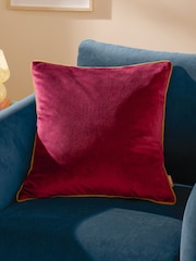Furn Maroon Moss Meridian Velvet 45cm X 45cm Feather Filled 45 x 45cm Cushion - Image 1 of 5